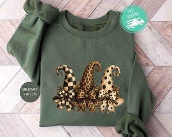 Halloween Witch Hats Sweatshirt, Spooky Season Hoodie, Fall Witch Lover Gift