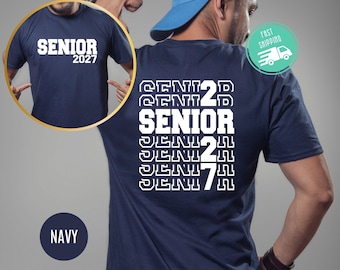 Senior 2027 Graduation Shirt, Two Sided, School Gift