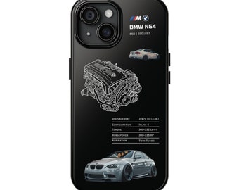 Coque pour téléphone BMW N54, cadeau pour amateur de voitures, coque de téléphone BMW, coque de téléphone cool, étui pour iPhone 14 13 12 11 Pro Max, cadeau pour lui, produits dérivés BMW, Bmw E90
