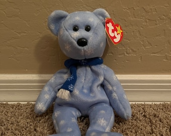 Raro TY Original Beanie Baby 1999 Holiday Teddy- ¡CON errores! ¡Caída de los precios!