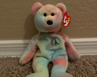 Raro 1996 Ty Peace Beanie Bebé
