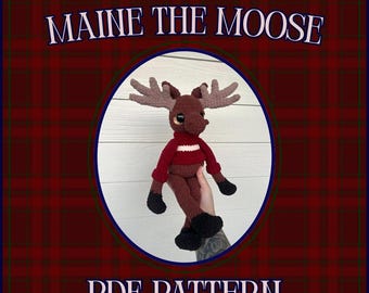 Maine the Moose - Crochet Amigurumi/Plushy *PATTERN*
