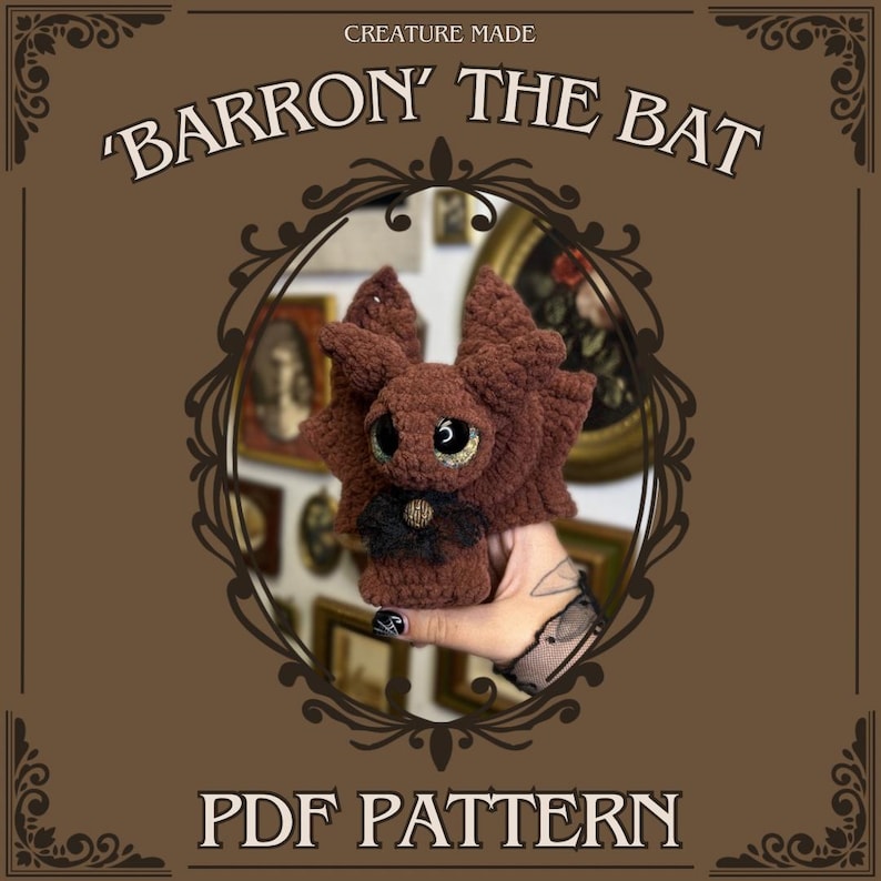 Barron the Bat - Crochet Amigurumi/Plushy *PATTERN* image 1