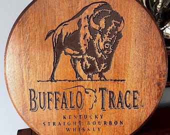 Buffalo Trace Whiskyfass Deckelschild: Weiße Eiche, rustikales Mannhöhlendekor
