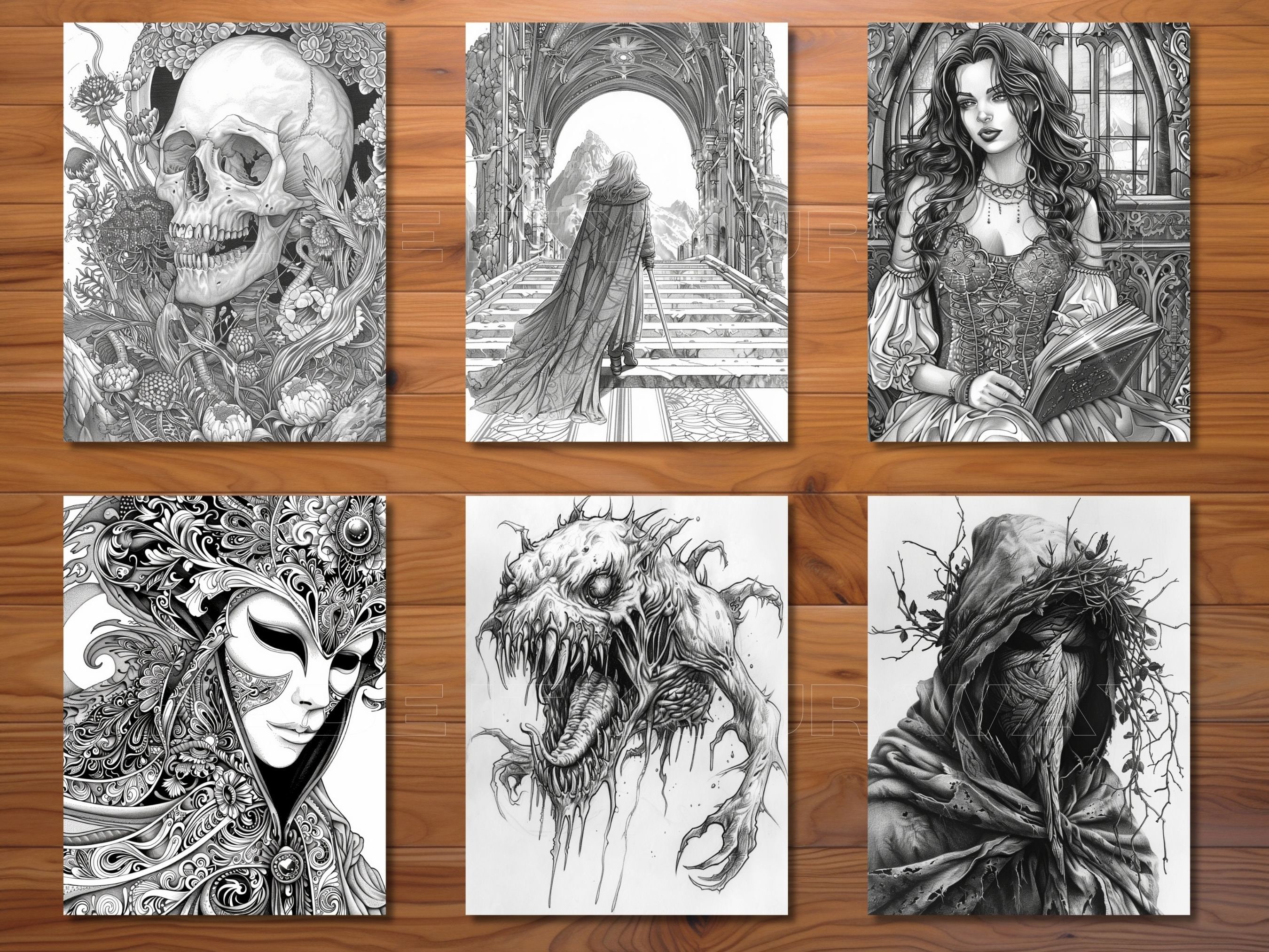 30 the Darker Arts Coloring Page Book - Adults + Kids - Instant ...