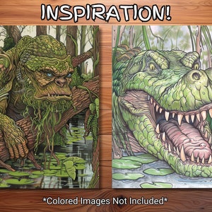 30 Swamp Monsters Coloring Page Book - Adults + Kids - Instant Download ...