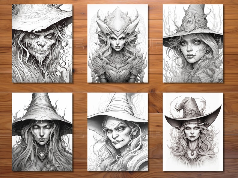 30 Wicked Witches Coloring Page Book Adults Kids Instant - Etsy Australia