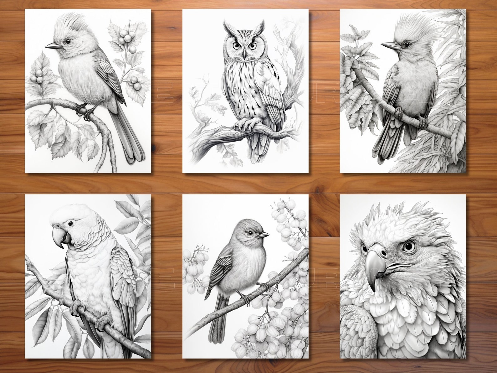 30 Beautiful Birds Coloring Page Book - Adults + Kids - Instant ...
