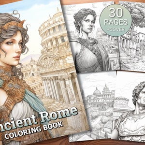 30 Ancient Rome Coloring Page Book - Adults + Kids - Instant Download ...