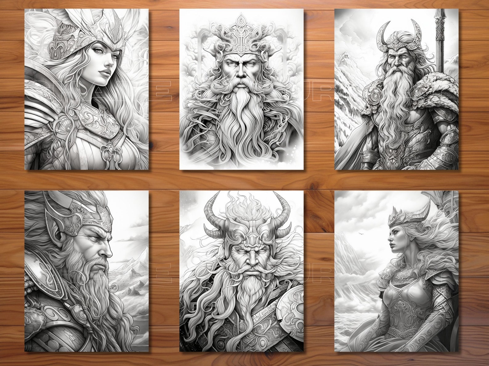 30 Norse Mythology Coloring Page Book - Adults + Kids - Instant ...