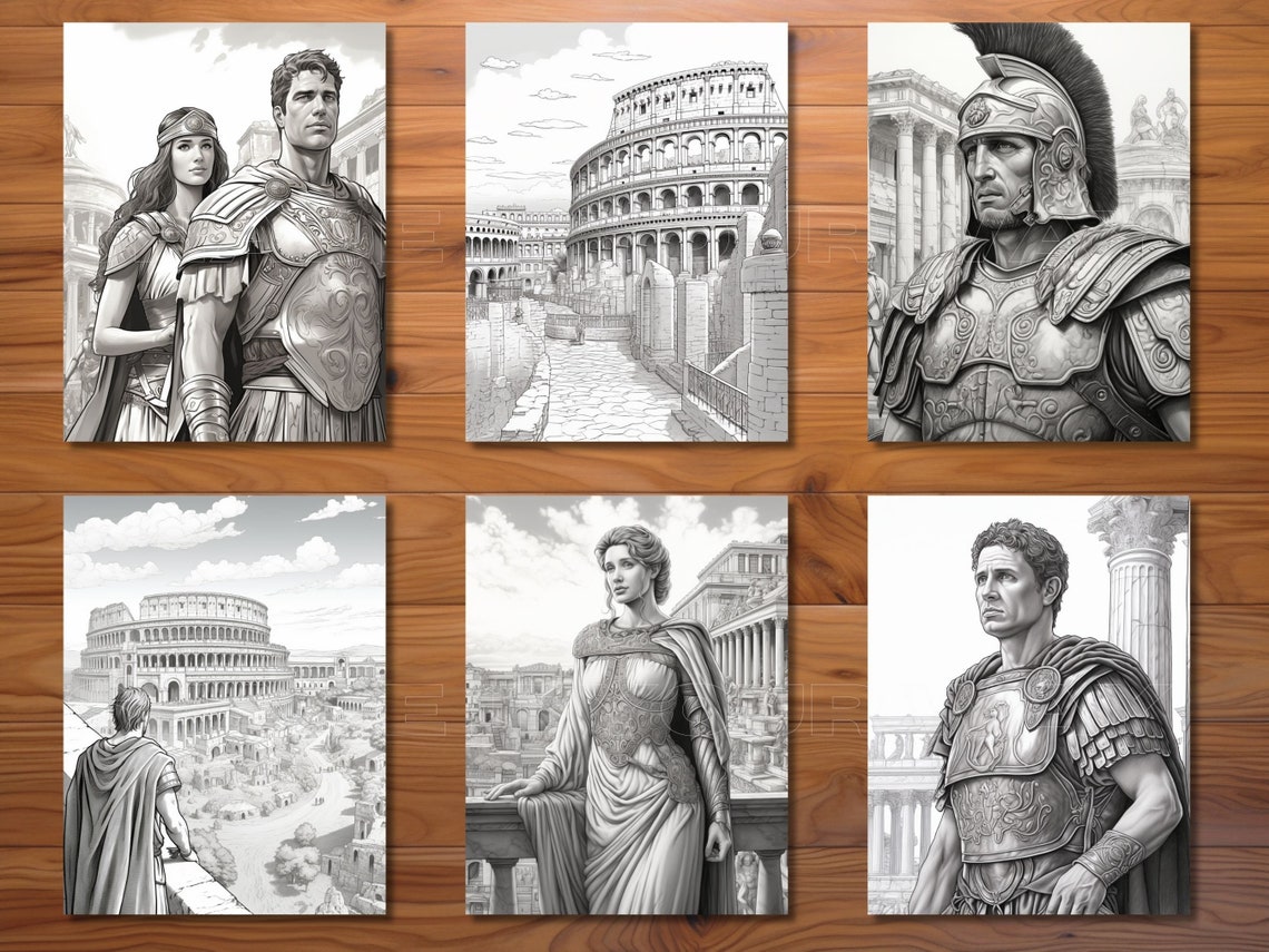 30 Ancient Rome Coloring Page Book - Adults + Kids - Instant Download ...