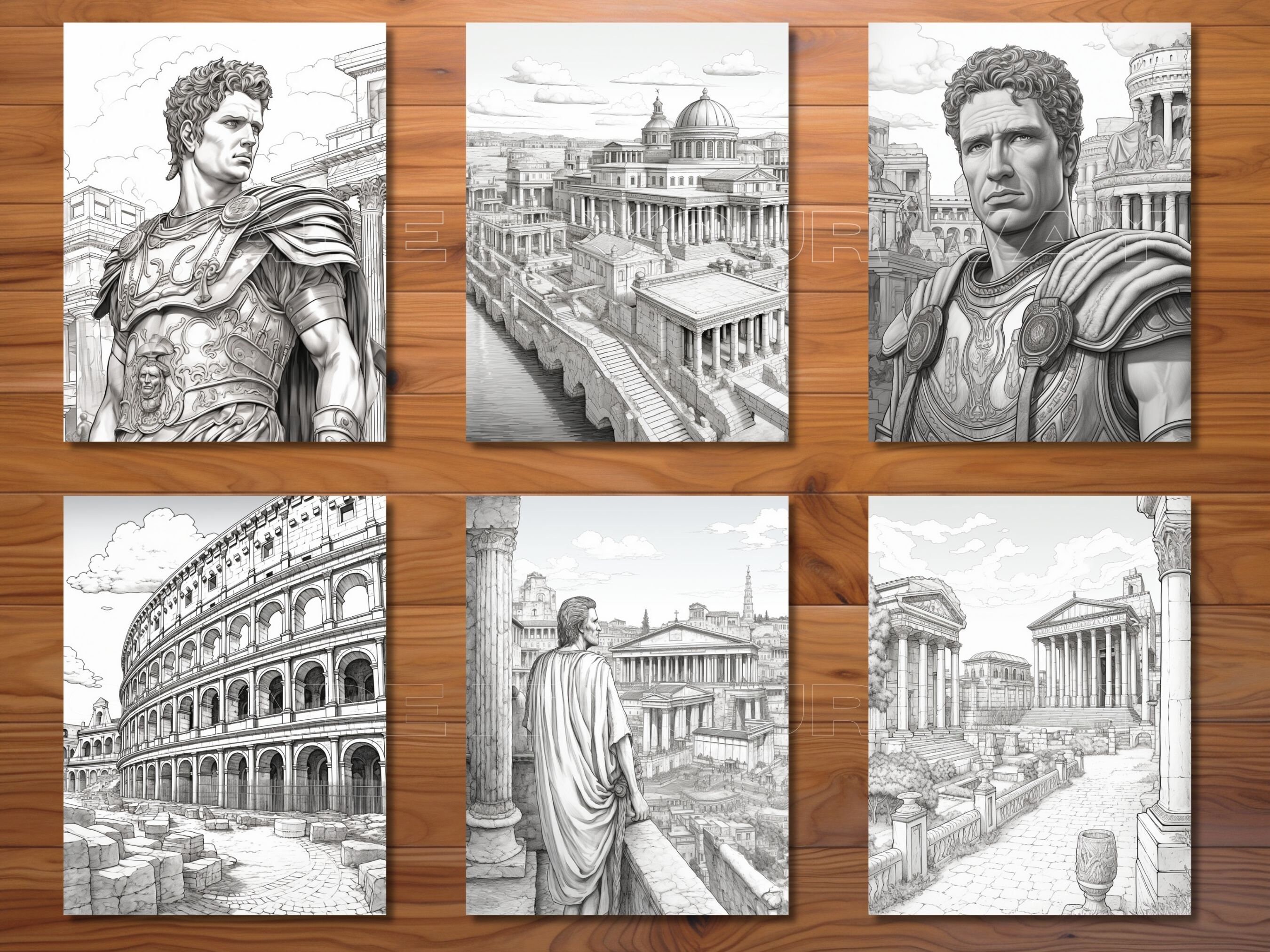 30 Ancient Rome Coloring Page Book - Adults + Kids - Instant Download ...