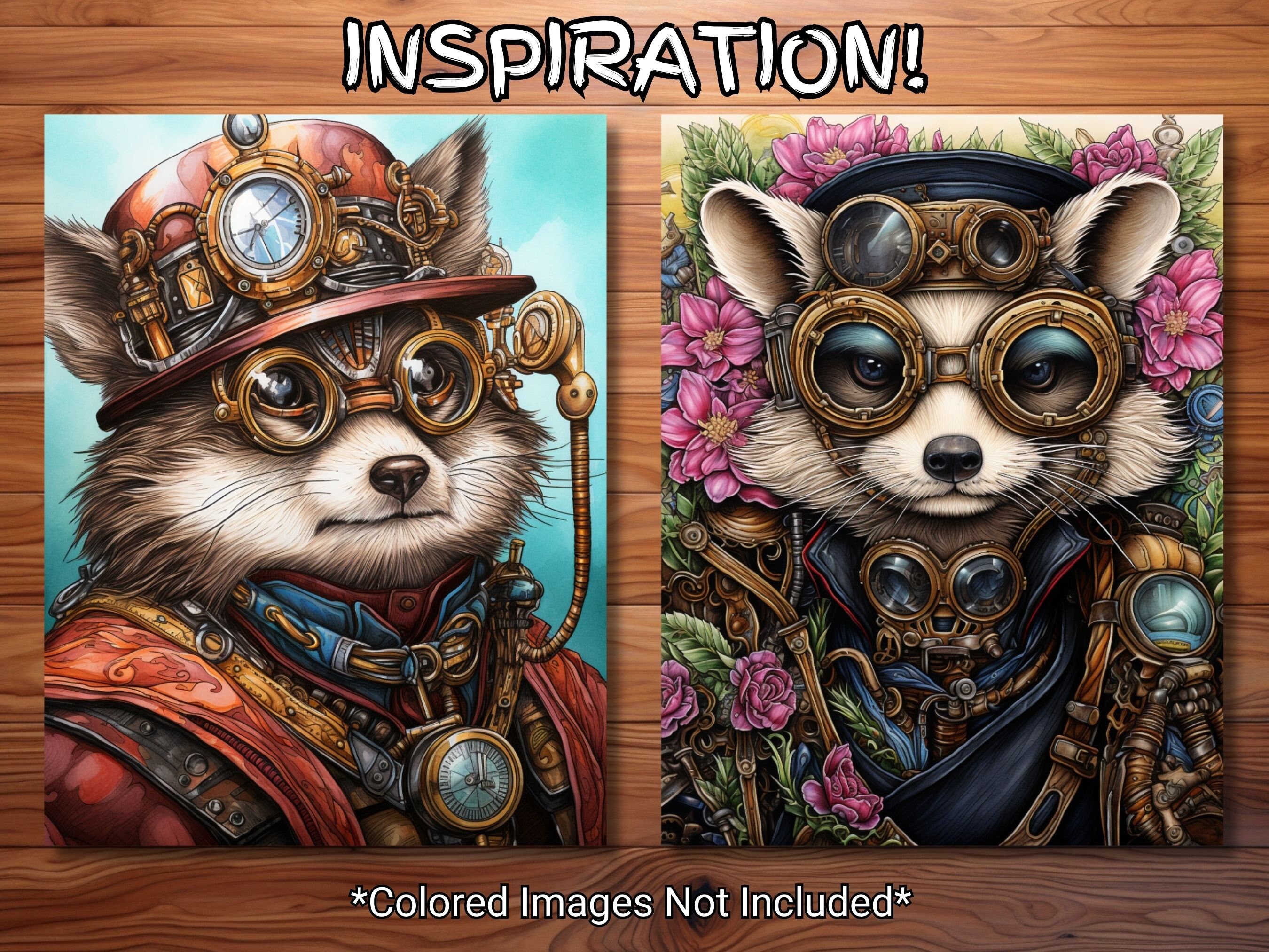 30 Clockwork Critters Coloring Page Book - Adults + Kids - Instant ...