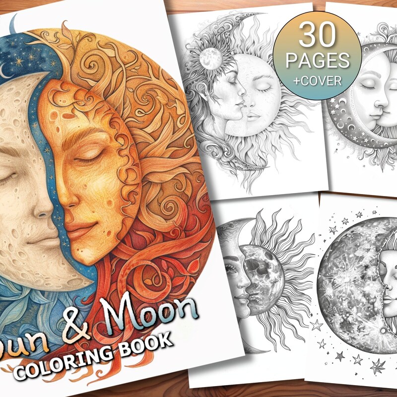 Moon Coloring Page - Etsy