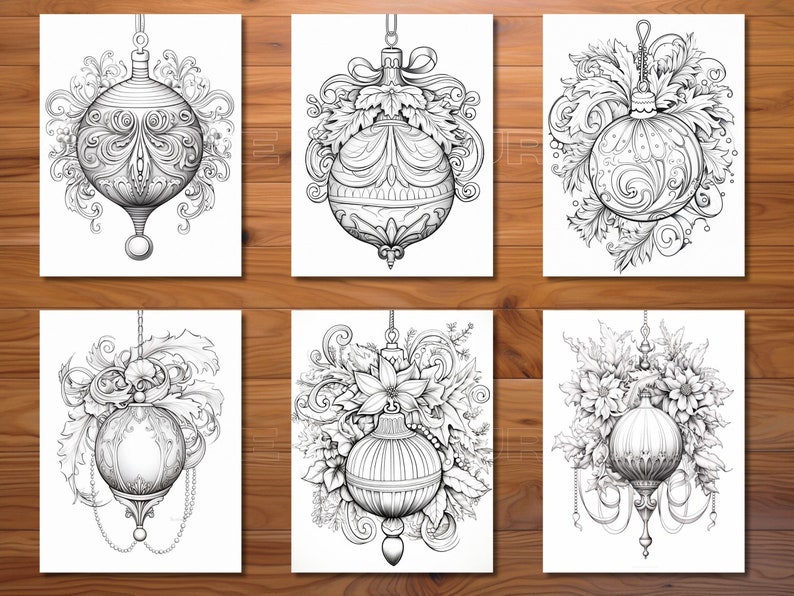 30 Ornate Ornaments Coloring Page Book Adults Kids Instant Download ...
