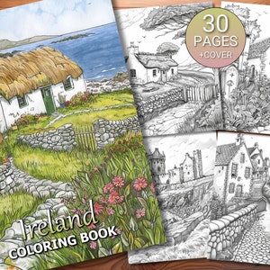 30 Ireland Coloring Page Book - Adults + Kids - Instant Download ...
