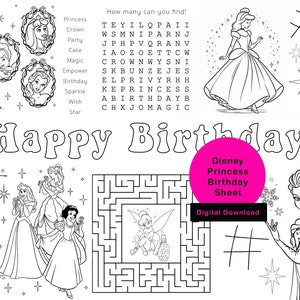 Prinzessin Ausmalseite, Ausmalseite Prinzessin, Ausmalseite Prinzessin, Ausmalseite zum Geburtstag, Party Geburtstagsseite