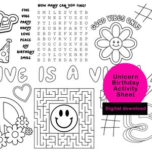 Five is a Vibe Birthday Coloring Sheet, Five Vibe Activity Sheet, Printable Five Vibe Coloring Page, Happy Birthday Activity Sheet