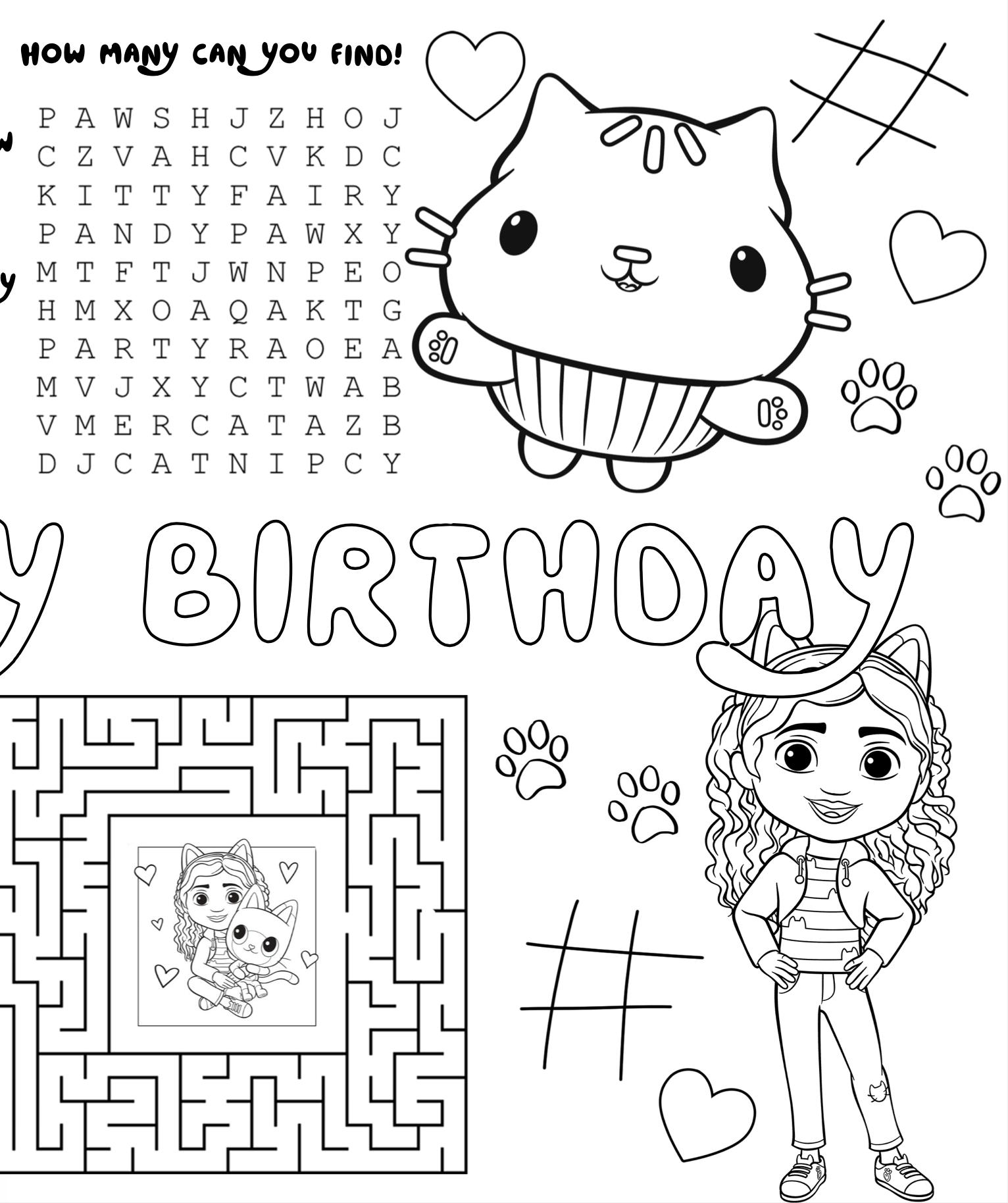 Gabby's Dollhouse Coloring Sheet, Gabby Activity Sheet, Printable Gabby ...