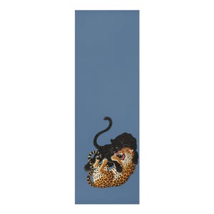 Panther vs Leopard Yoga Mat, Fierce Big Cat Workout Mat, Japanese Inspired Fitness Mat, Pilates Exercise Mat