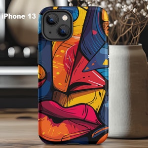 Tough iPhone Case Bold Abstract Art - Fits iPhone 13, 14, 15, 16