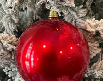 Farrisilk 5” Candy Apple Ornament in Red Shatterproof, 120 MM, Pre-Wired
