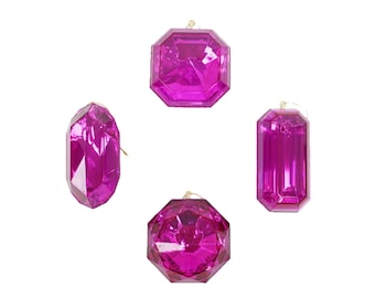 Mini Jewel Christmas Ornaments: Shatterproof Holiday Decor, Set of 4