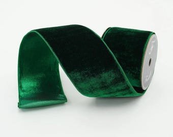 Emerald Velvet Wired Ribbon.