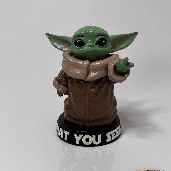 Baby Yoda Figure I Yoda Figure I 3D Baby Yoda I Grogu Figure I Mandalorian I Star Wars I Hand-Painted I Baby Yoda Statue I