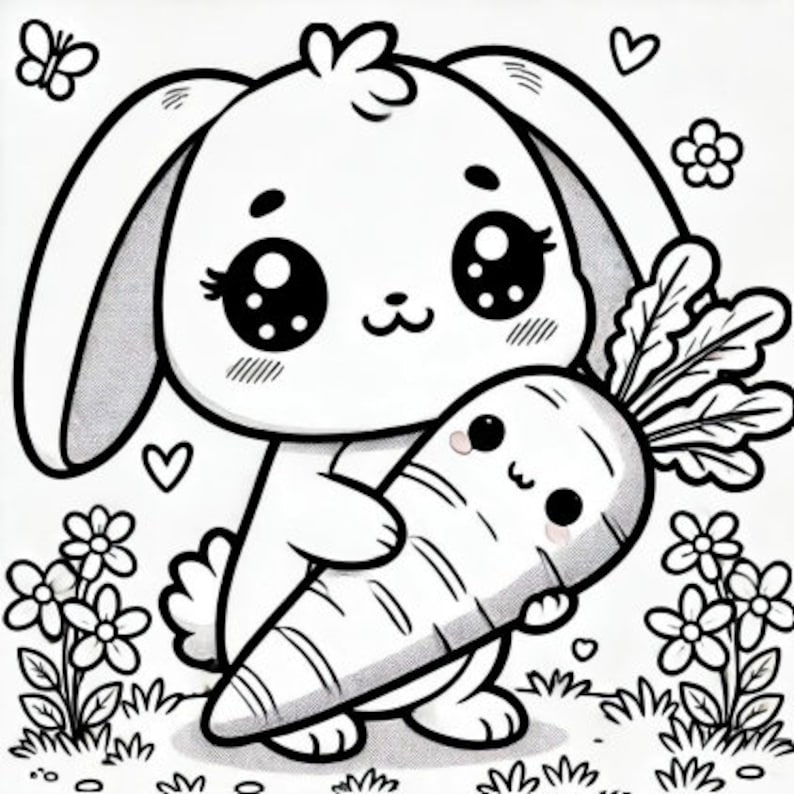 Summer Kawaii Coloring Pages, 24 Kawaii Coloring Pages for Kids, Cute