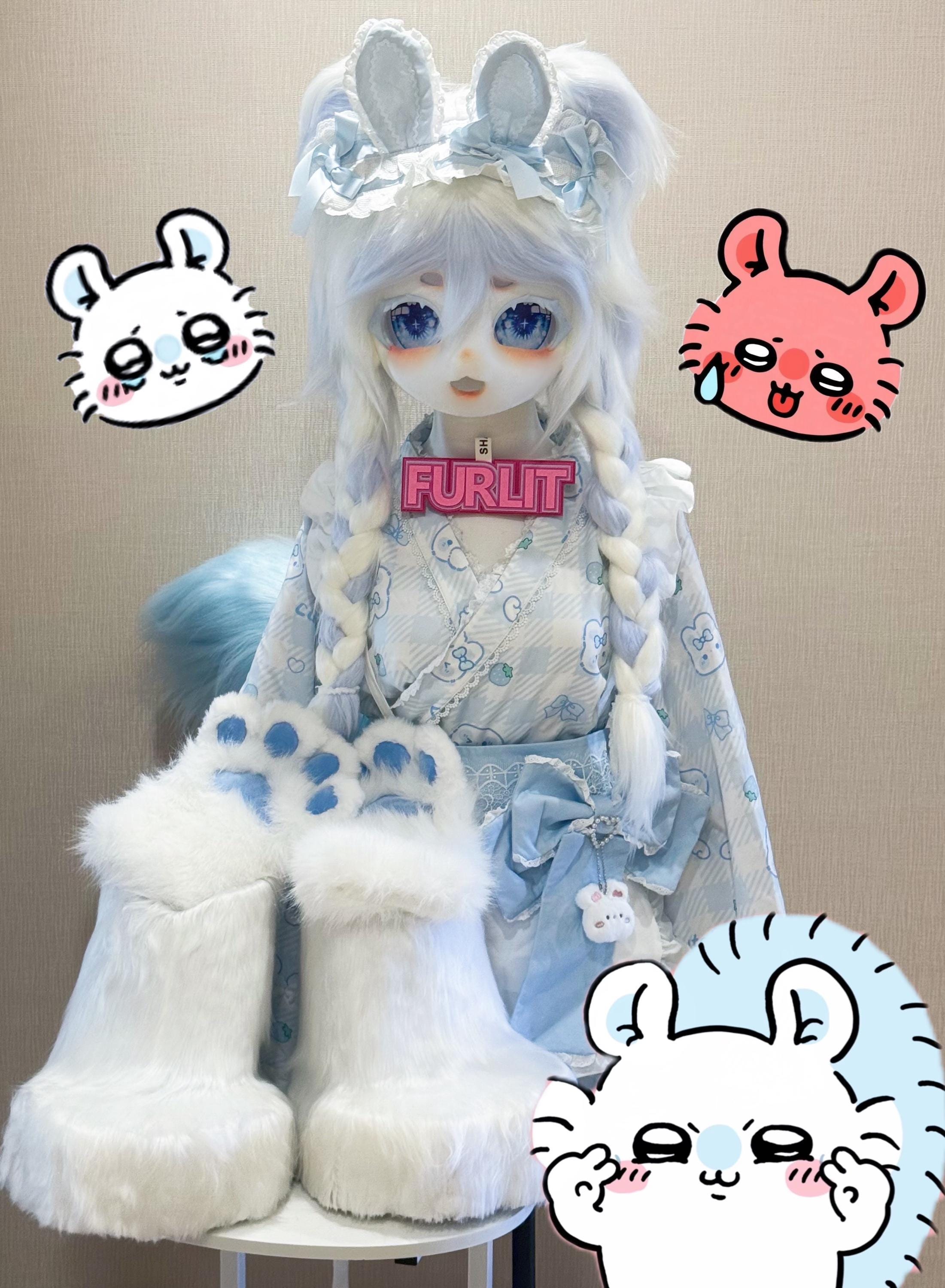Presale: Kig Fursuit Flying squirrel <Momonga> Full set Head+paws+feet+tail  Free Shipping Furry Fursuit