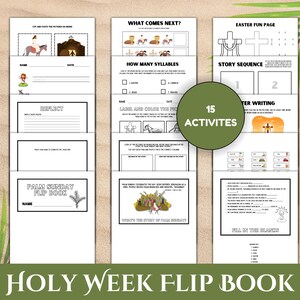 Karwoche Klappbuch für Kinder - Ausmalen, Lernen, Beschäftigung - Ostergeschichten Basteln