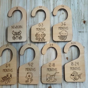 Baby Closet Dividers, Wooden Dividers, Sea Animals, Dividers, Baby Clothes, Size Markers for Babies, Organize Baby&#39;s Closet, Gift Ideas