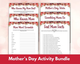 Mother's Day Games Bundle, Printable, Mother's Day, Mother's Day Games, Mother's Day Activities, Mother's Day Activity
