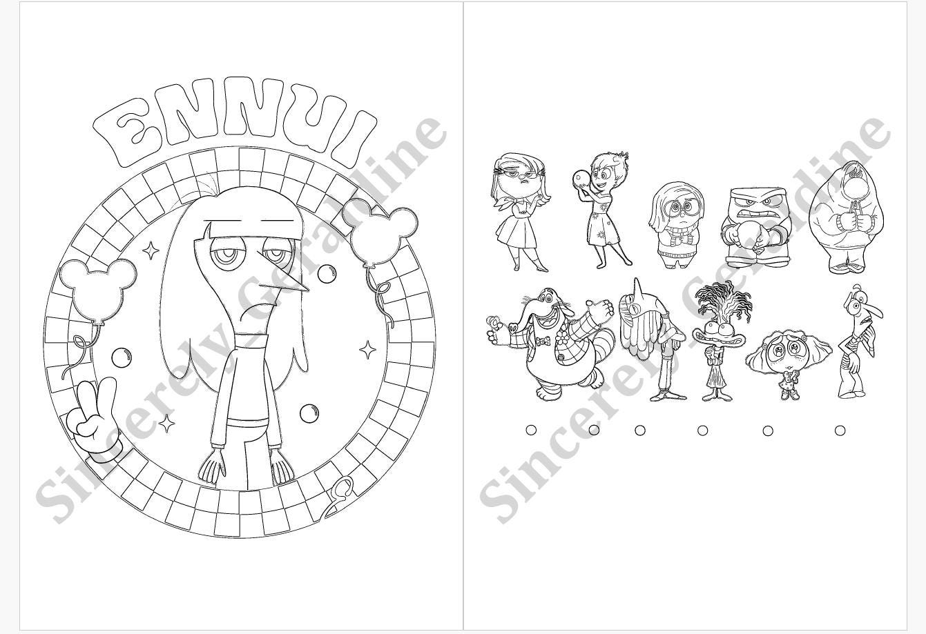 Inside Out 2 Themed Printable Coloring Pages Instant Digital Download ...