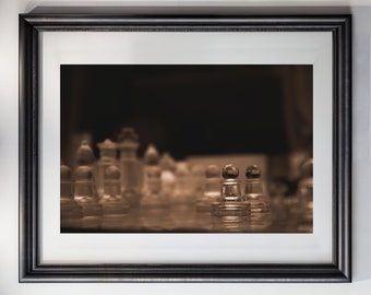 Glass Chess Wall Art, Chess Poster, Glass Chess Photography, Chess Pieces, Living Room Art Chess Board Luxury Chess Art Colorful Lights