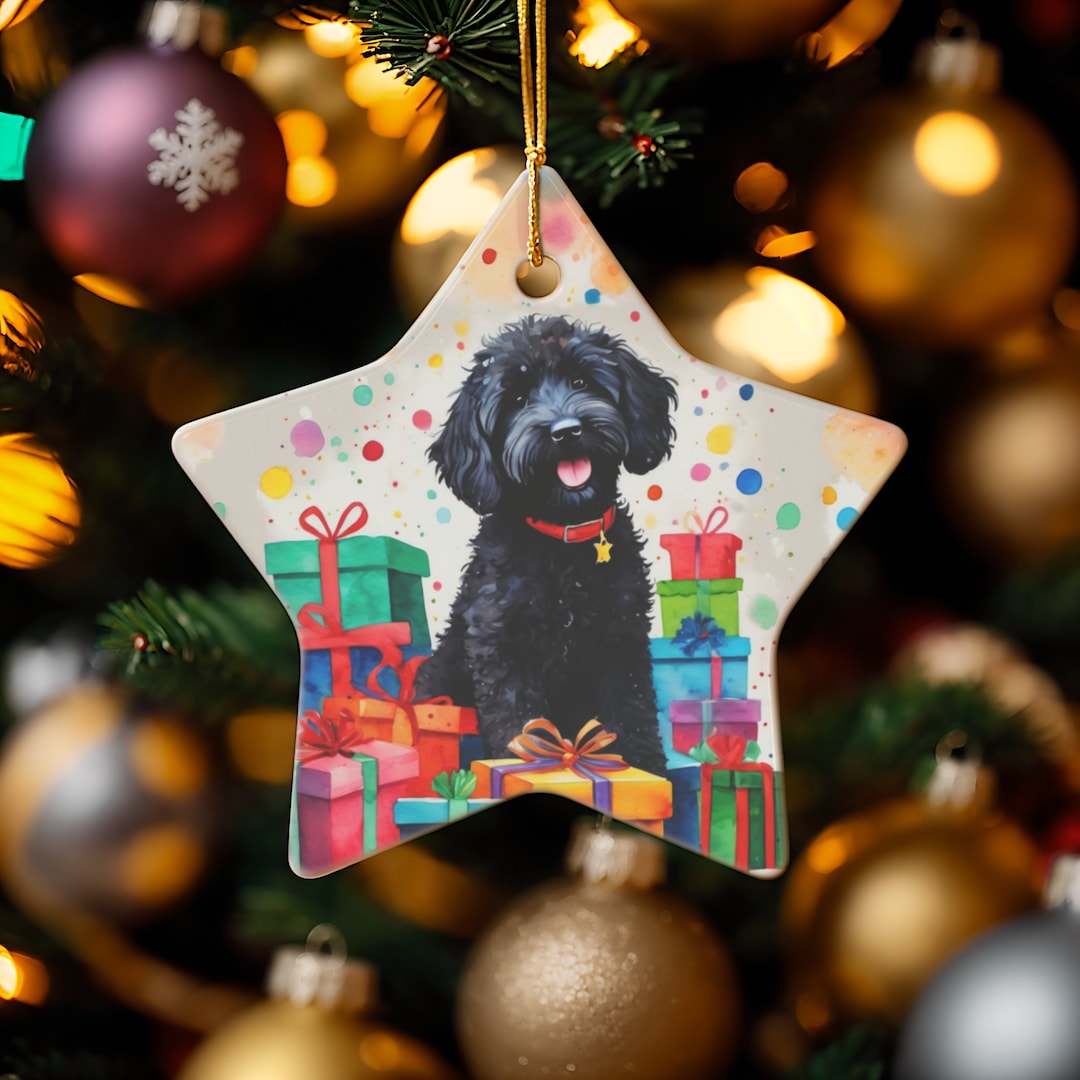 Black Labradoodle Ornament 2024 Labradoodle Christmas Ornament