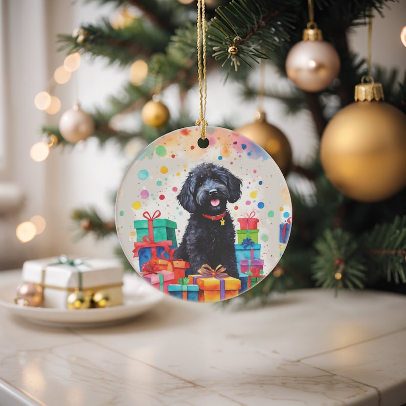 Black Labradoodle Ornament 2024 Labradoodle Christmas Ornament