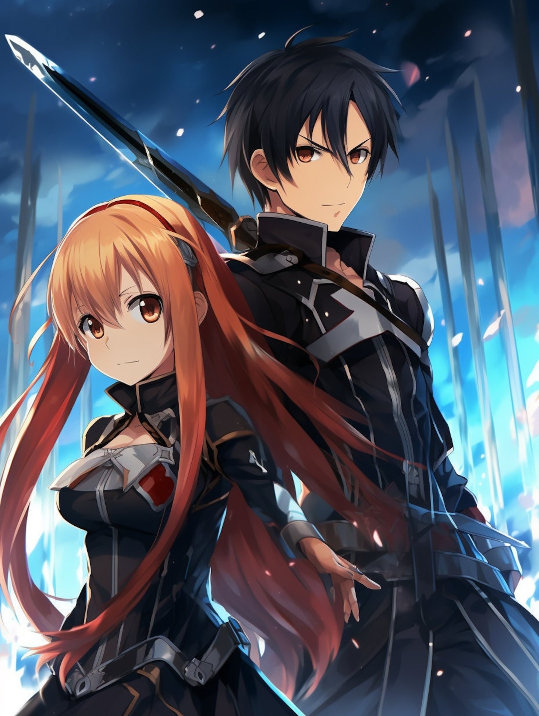 Sword Art Online Canvas Art Kirito and Asuna Anime Duo Etsy