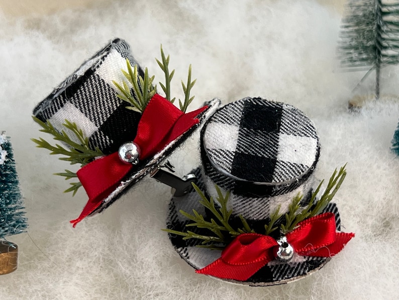 Top Hat Ornament Buffalo Plaid Etsy