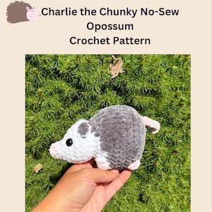 Charlie the Chunky Opossum Crochet Pattern: No-Sew Amigurumi (PDF Pattern)