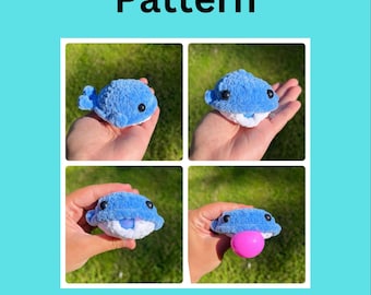 Schema per palline antistress a forma di balena all'uncinetto (download digitale)