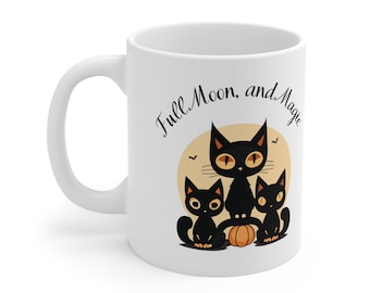 Taza de regalo de Halloween Lindo gato negro Decoración de Halloween Diversión Taza de café de Halloween Regalo Enfermera Regalo Mujeres Regalo Amiga Regalo Profesor Fiesta de Halloween