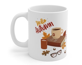 Taza de otoño Otoño lindo regalo taza otoño amante otoño regalo amigo regalo enfermera mujeres regalo maestro regalo calabaza especia taza de café té sidra de manzana caliente