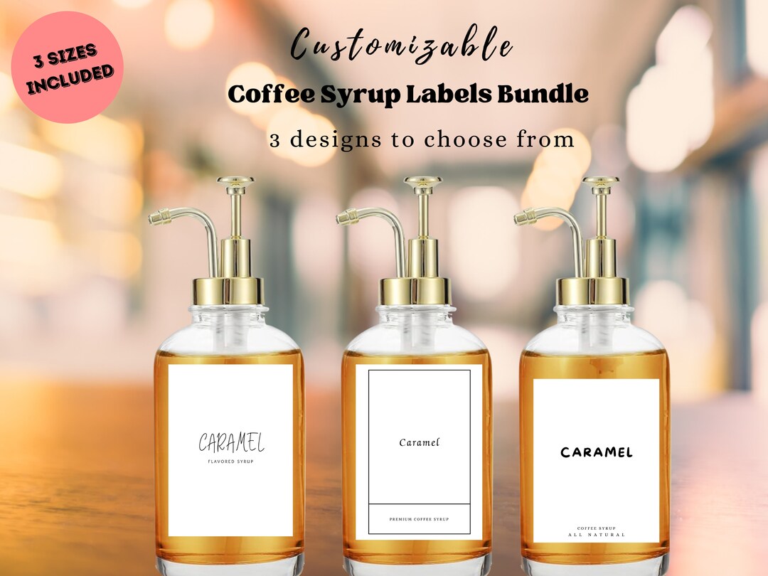 Editable Coffee Syrup Label Templates coffee Bar Decor Soda Etsy