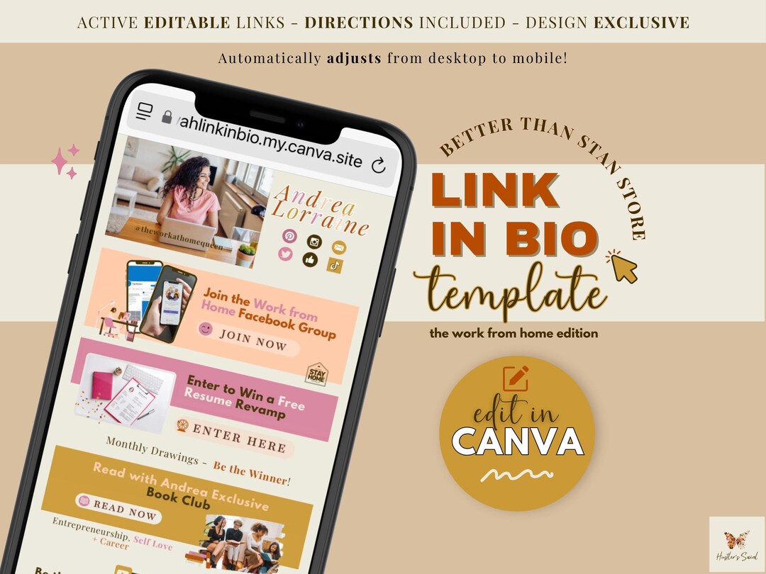 Customizable Link in Bio Template: Canva Website Hosting - Etsy