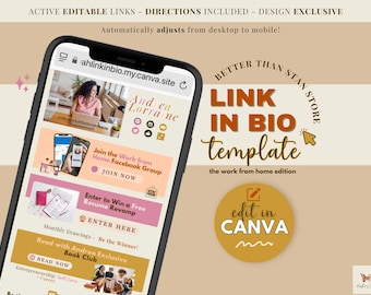 Customizable Link in Bio Template: Canva Website Hosting