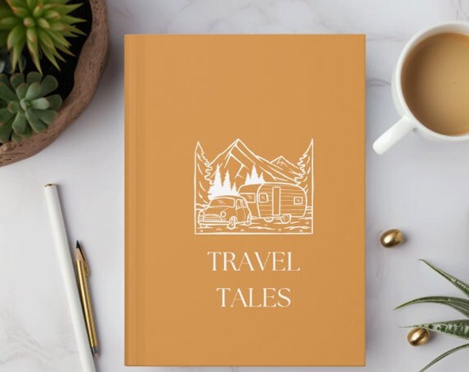 Hardback Travel Journal with Lined Paper, Wanderlust Notebook, Adventure Diary, Gift for Travelers