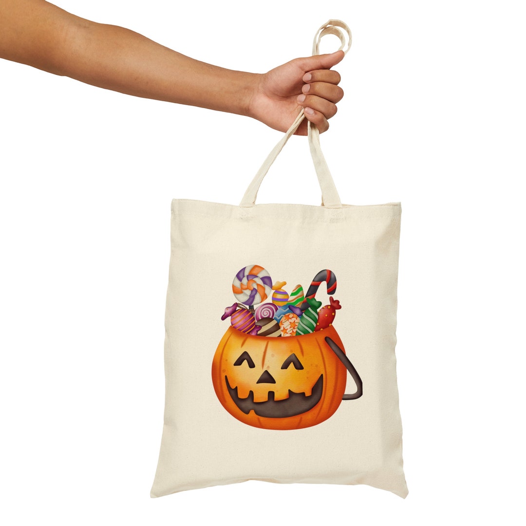 Halloween Tote Bag Trick or Treat Bag Pumpkin Sack Spooky Etsy