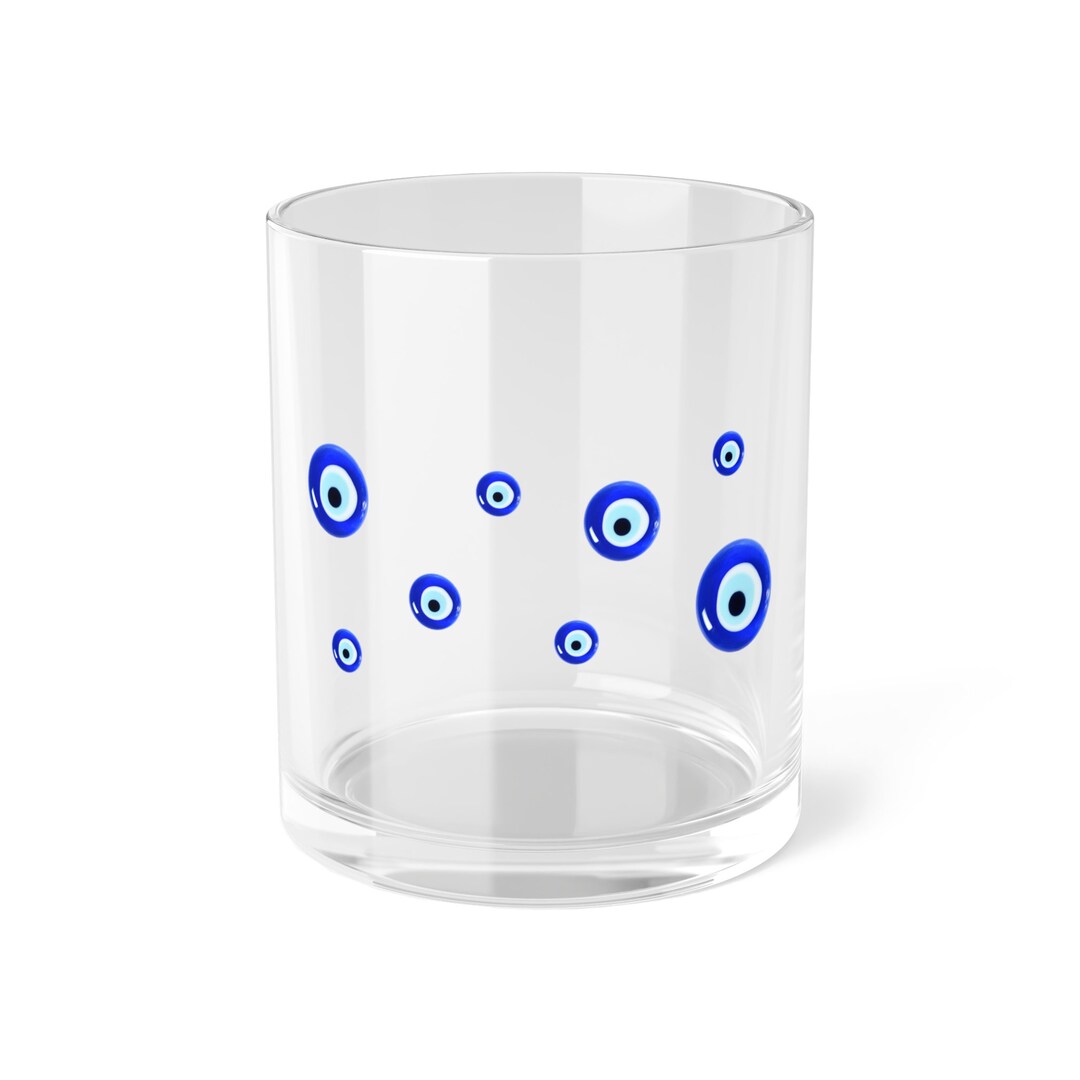 Personalized Evil Eye Juice Glasses, Custom 10oz Clear Glass, Durable ...